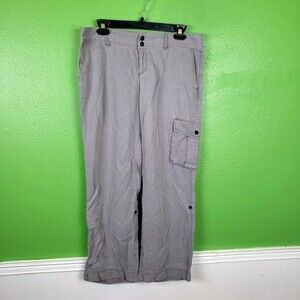Coldwater Creek Women's Roll Tab Capri Lightweight Tencel Lyocell Size 12P